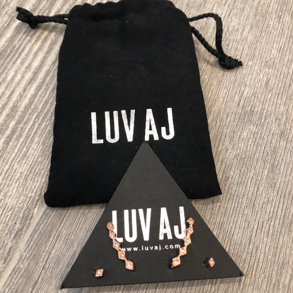 LUV AJ DIAMOND KITE CRAWLER + STUD SET - ROSE GOLD